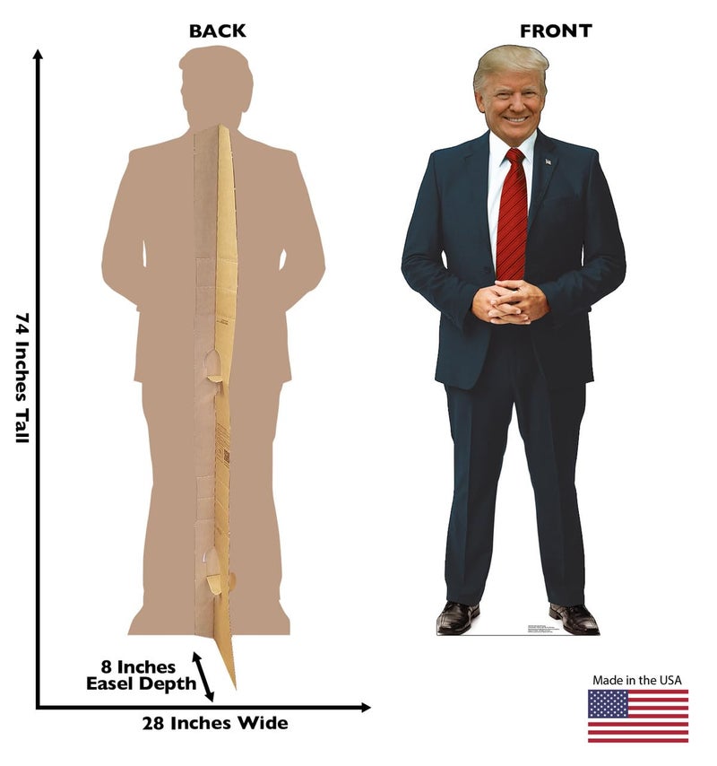 Cardboard People شخصيات كرتونية للرئيس دونالد ترامب مع ربطة عنق حمراء بحجم الحياة - Image 2